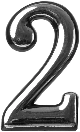 Okko Durų numeris CR 2, 5 cm, plastikas, chromo sp.