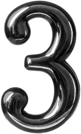 Okko Durų numeris CR 3, 5 cm, plastikas, chromo sp.