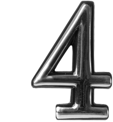 Okko Durų numeris CR 4, 5 cm, plastikas, chromo sp.