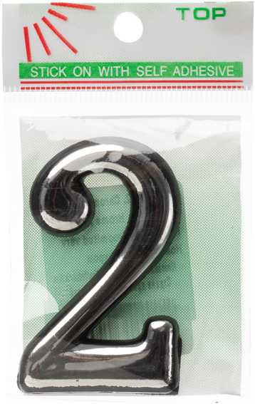 Okko Durų numeris CR 2, 5 cm, plastikas, chromo sp.