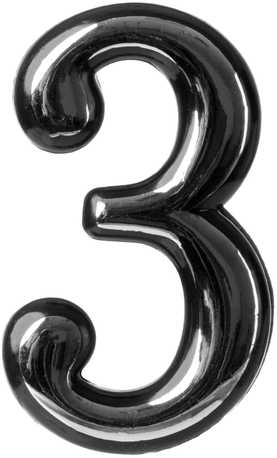 Okko Durų numeris CR 3, 5 cm, plastikas, chromo sp.