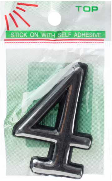 Okko Durų numeris CR 4, 5 cm, plastikas, chromo sp.