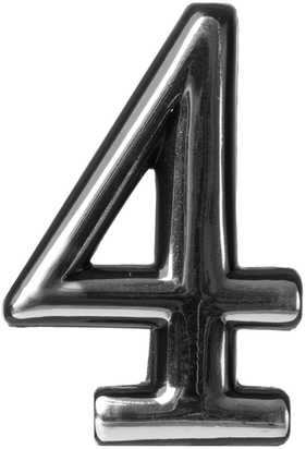 Okko Durų numeris CR 4, 5 cm, plastikas, chromo sp.