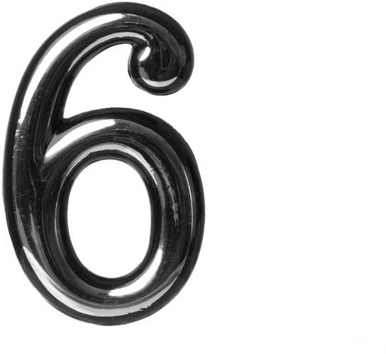 Okko Durų numeris CR 6, 5 cm, plastikas, chromo sp.