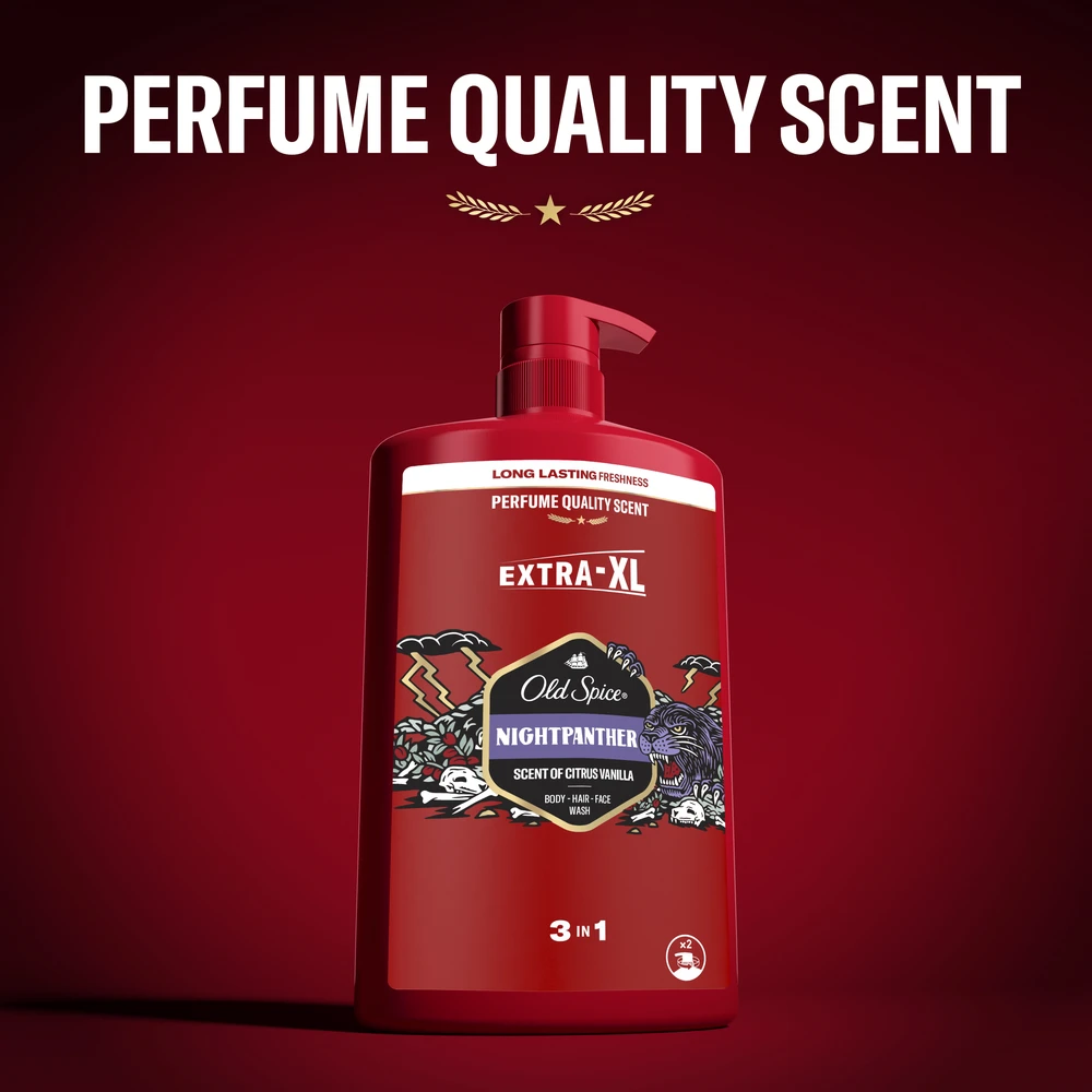 Old Spice dušo želė vyrams NightPanther (kūno, plaukų ir veido prausiklis), 1000 ml