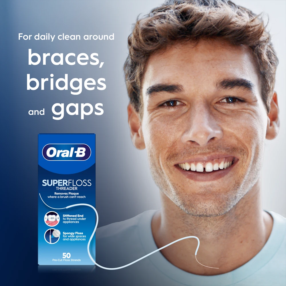 Oral-B Super Sukarpytas Dantų Siūlas, 50 vnt.