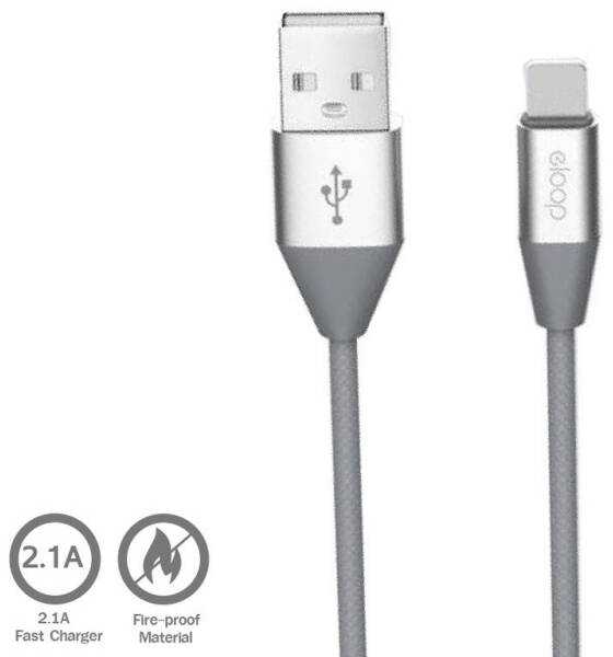 Orsen S32 Micro Data Cable 2.1A 1.2m pilkas