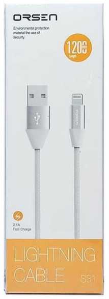 Orsen S32 Micro Data Cable 2.1A 1.2m pilkas