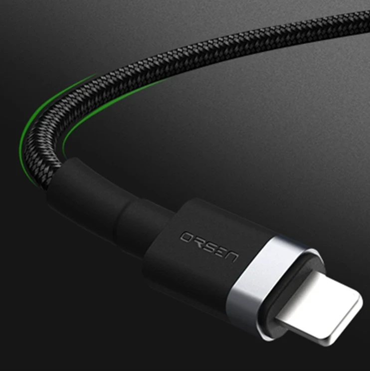 Orsen S51 Type C į Lightning 3A 1 m juodas