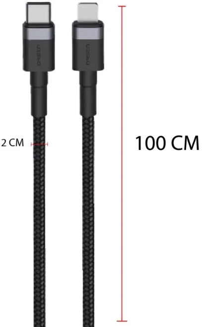 Orsen S51 Type C į Lightning 3A 1 m juodas