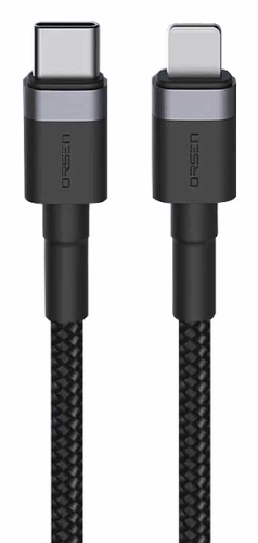 Orsen S51 Type C to Lightning 3A 1m juodas
