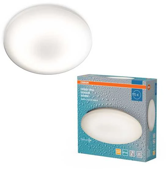 Lubinis šviestuvas Osram 15,5W LED paviršinis šviestuvas ORBIS, baltas, 3000K, su būvio/šviesos davikliu