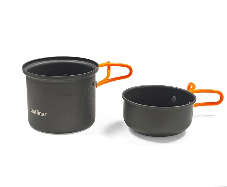 Puodų komplektas Outliner. aliuminis. 10.7 cm. pilka