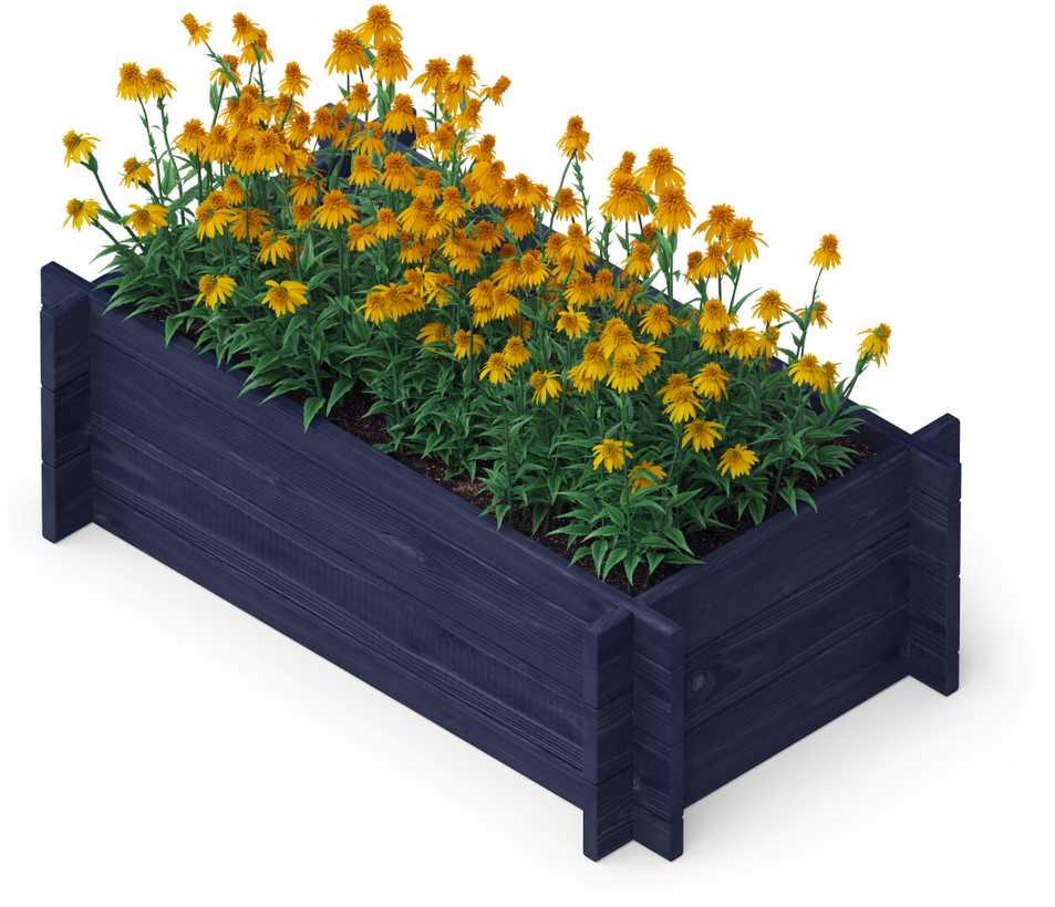 Pakeliamas gėlynas „Upyard Multibox Juodas“, 79 cm x 39,5 cm x 29,5 cm