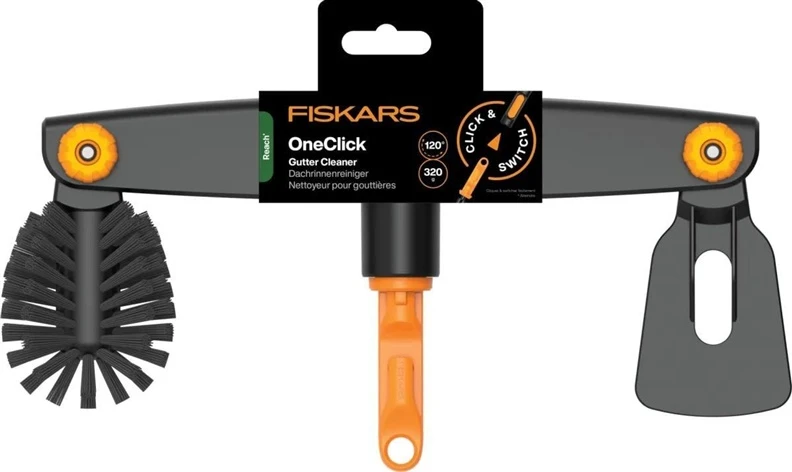 Lauko šepetys Fiskars OneClick 1080698, 310 mm, 68 mm, be koto