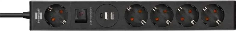 Buitinis ilgintuvas Brennenstuhl, 3 x 1,5 mm², 1.5 m, 5 lizdų, 3USB