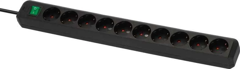 Brennenstuhl Eco-Line prailgintuvas, 10 xCEE 7/4, 1xCEE 7/7, jungtukas, 3m, apsauga nuo vaikų , juodas 1159300010 / GT-511