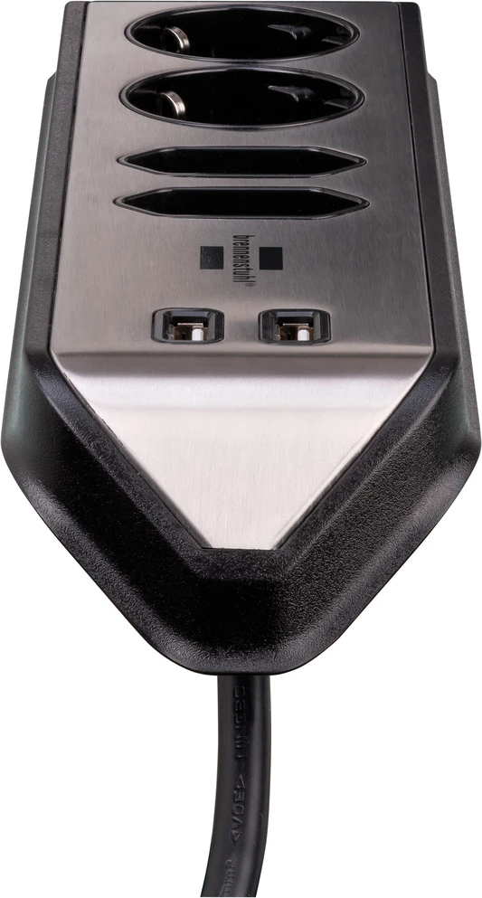 Buitinis ilgintuvas Brennenstuhl, 3 x 1,5 mm², 2 m, 4 lizdų, 2USB