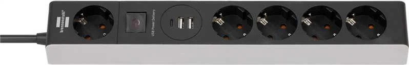 Buitinis ilgintuvas Brennenstuhl, 3 x 1,5 mm², 1.5 m, 5 lizdų, 3USB