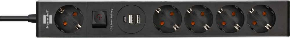 Buitinis ilgintuvas Brennenstuhl, 3 x 1,5 mm², 1.5 m, 5 lizdų, 3USB