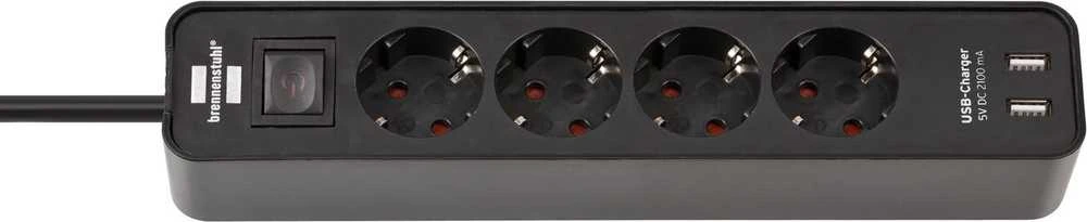 Buitinis ilgintuvas BRENNENSTUHL ECOLOR, 4 vt, 2USB, 1,4 m