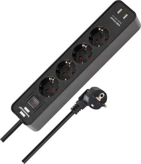 Buitinis ilgintuvas BRENNENSTUHL ECOLOR. 4 vt. 2USB. 1.4 m