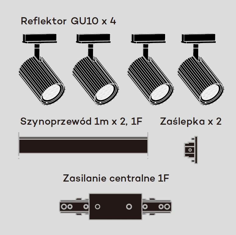 Lubinis šviestuvas Light_Presti Šviestuvas lubų Light Prestige Tokio Set 1F, 4X40 W, GU10