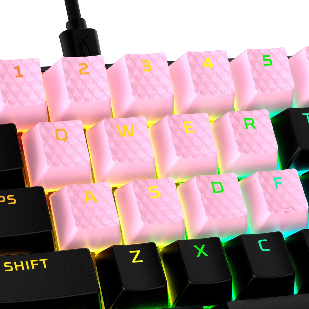 Klaviatūra Pakaitiniai klavišai HyperX Rubber Keycaps, rožinės spalvos ,US,