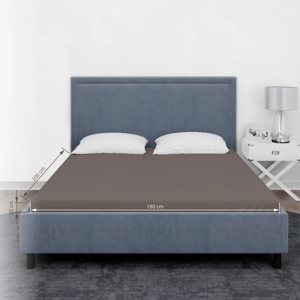 Domoletti FITTED SHEET SATEEN 180X200+25 TAUPE