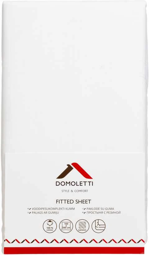 Domoletti FITTED SHEET SATEEN 160X200+25 Baltas