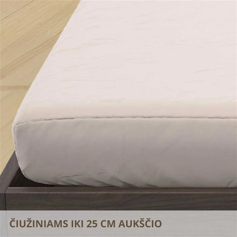 Domoletti FITTED SHEET SATEEN 90X200+25 BEIGE
