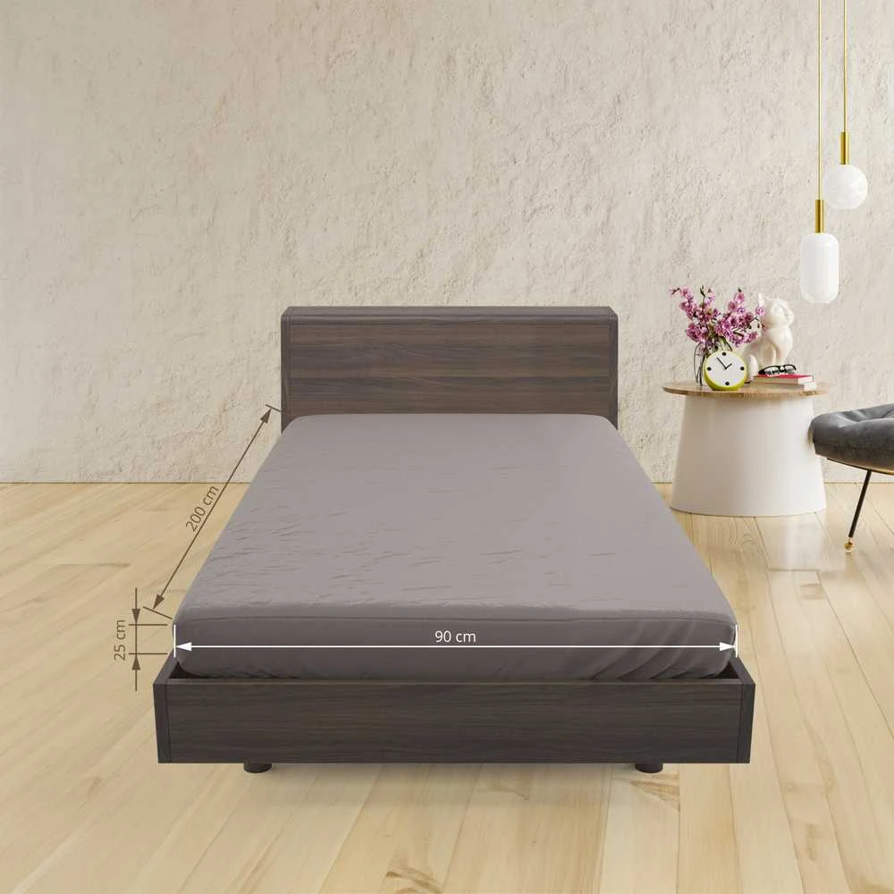 Domoletti FITTED SHEET SATEEN 90X200+25 TAUPE