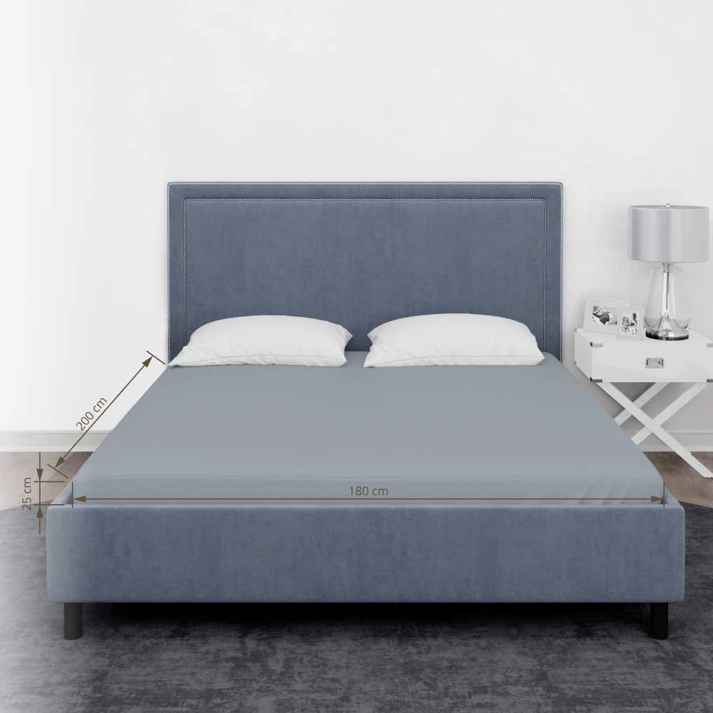 Domoletti FITTED SHEET SATEEN 180X200+25 Pilkas
