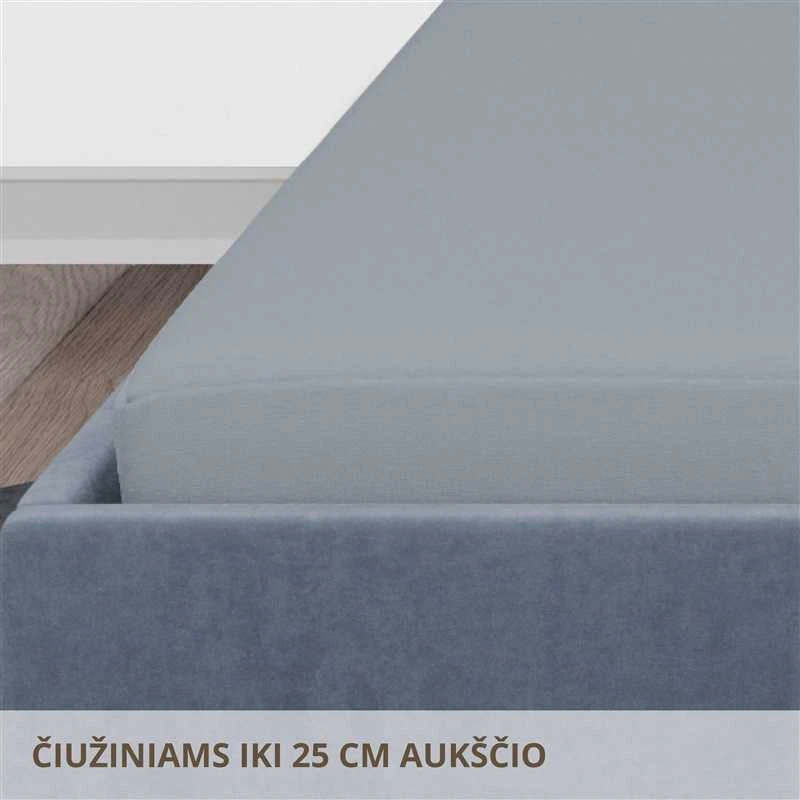 Domoletti FITTED SHEET SATEEN 180X200+25 Pilkas