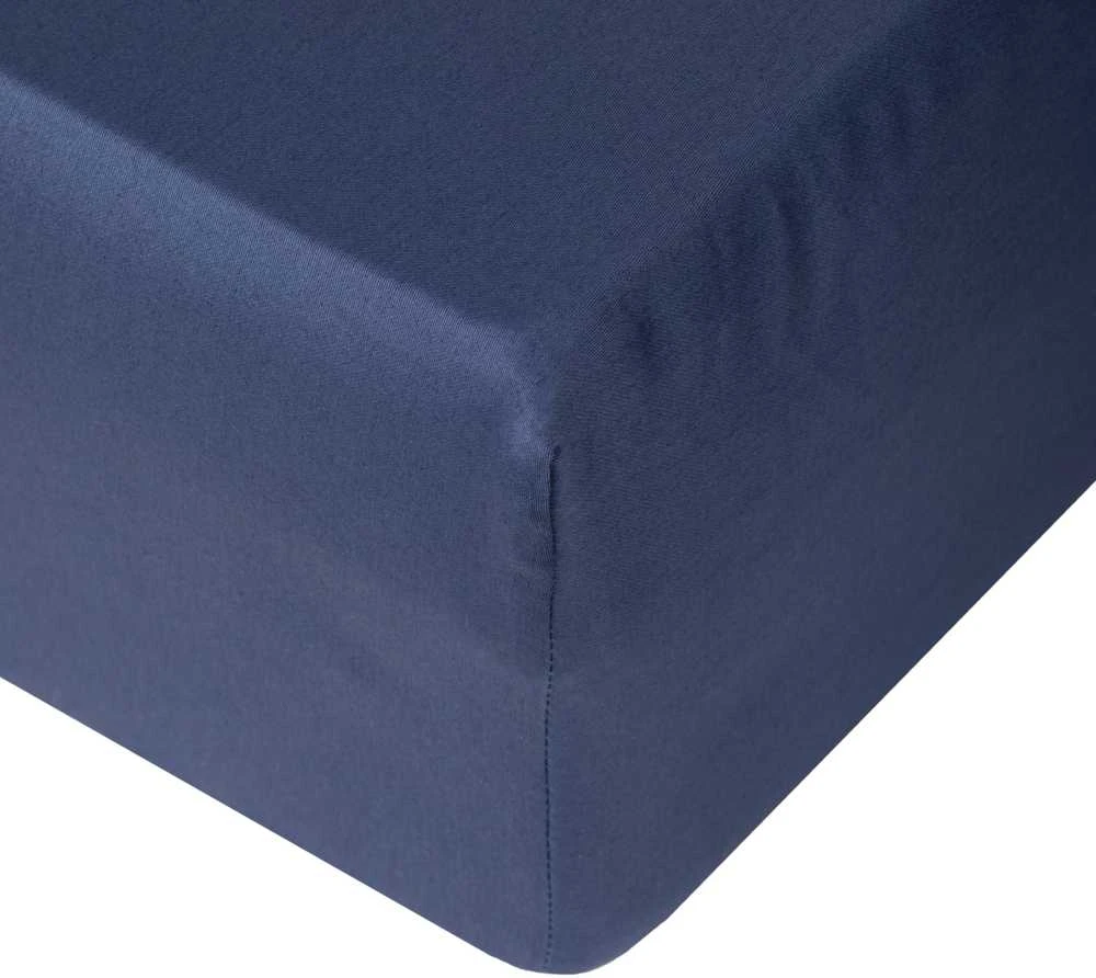 Domoletti FITTED SHEET SATEEN 140X200+25 NAVY