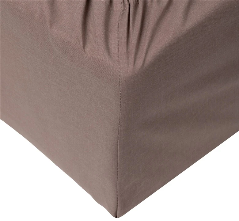 Okko Mexen FITTED SHEET POLYCOTTON 140X200+25 TAUPE