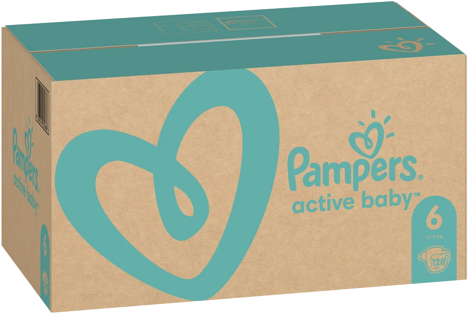 Sauskelnės Pampers Active Baby 6 Dydis, 13-18kg, 128vnt.