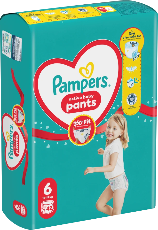 Pampers Active Baby Pants Sauskelnės, 6 Dydis, 42 vnt.