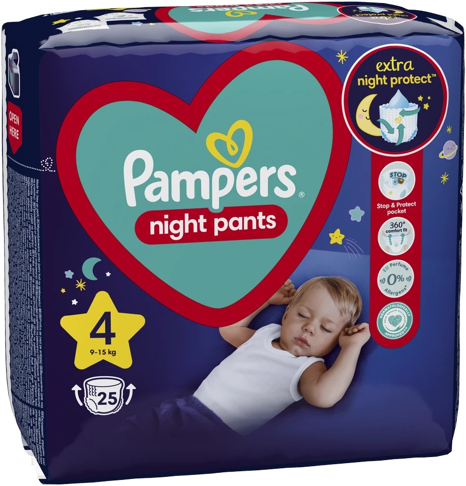 Naktinės Sauskelnės-kelnaitės Pampers 4 Dydžio, 100 sauskelnių, 9kg-15kg
