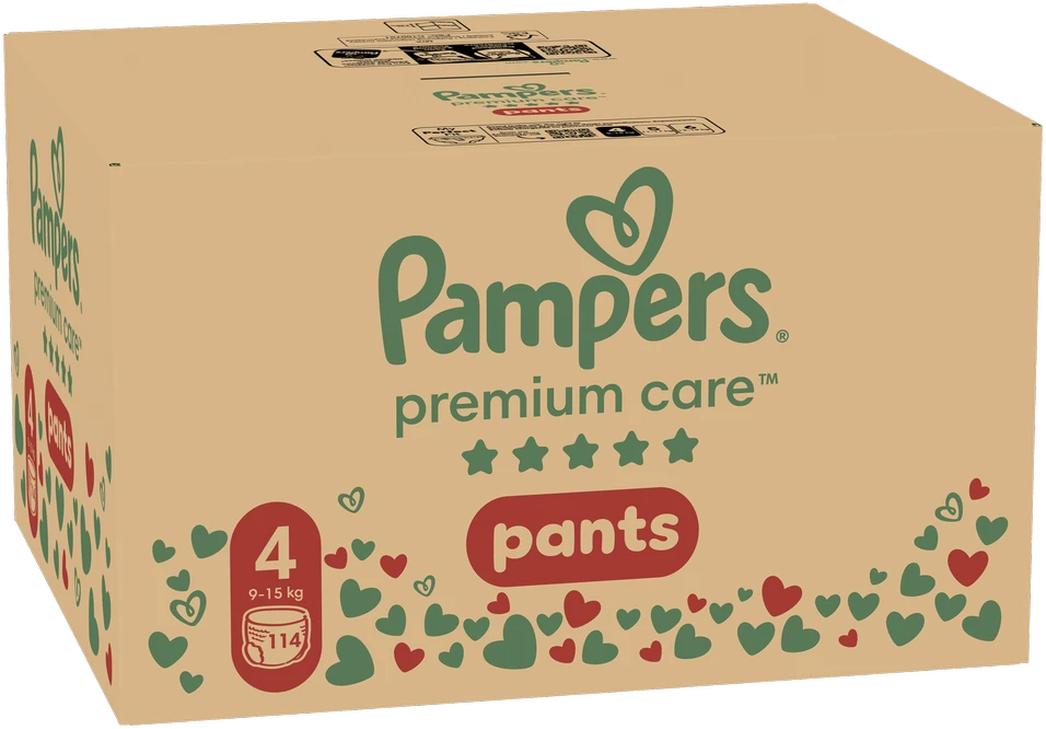 Sauskelnės-kelnaitės Pampers Premium Care, 4 dydis, 9–15 kg, 114 vnt.