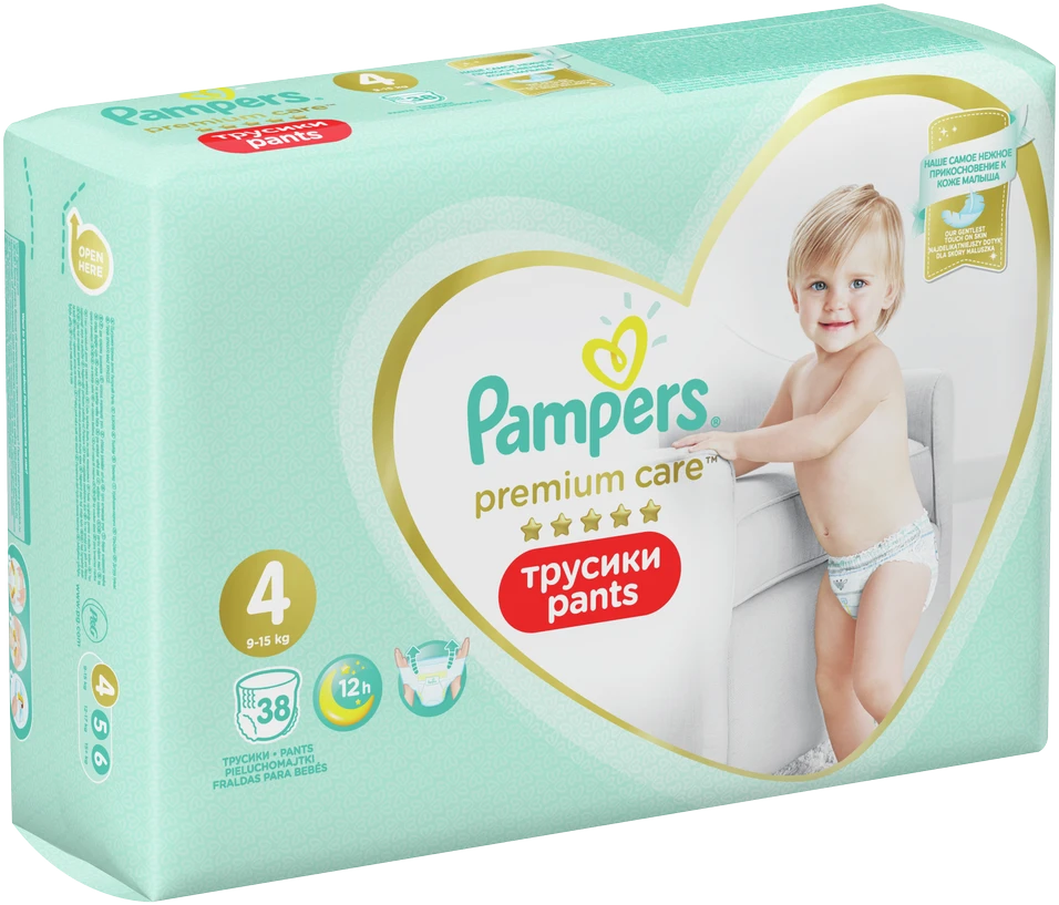 Sauskelnės-Kelnaitės PAMPERS Premium Pants, Value Pack,4 dydis, 38 vnt.