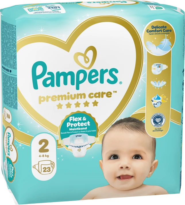 Pampers Premium Care sauskelnės 2 dydis, 4-8 kg, 23 vnt.
