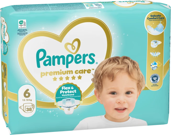 Sauskelnės PAMPERS Premium Care, Value Pack, 6 dydis (13kg+), 38 vnt.
