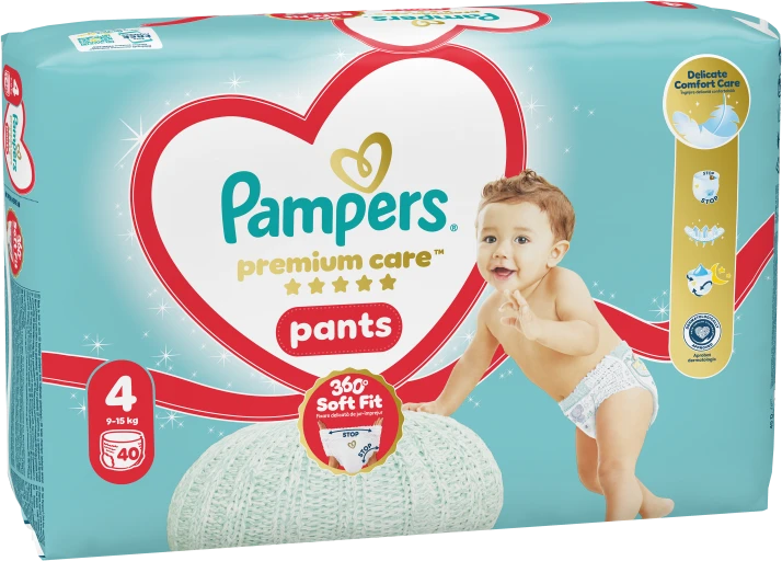 Pampers Premium Care Sauskelnės-Kelnaitės, 4 Dydžio, 40 vnt.
