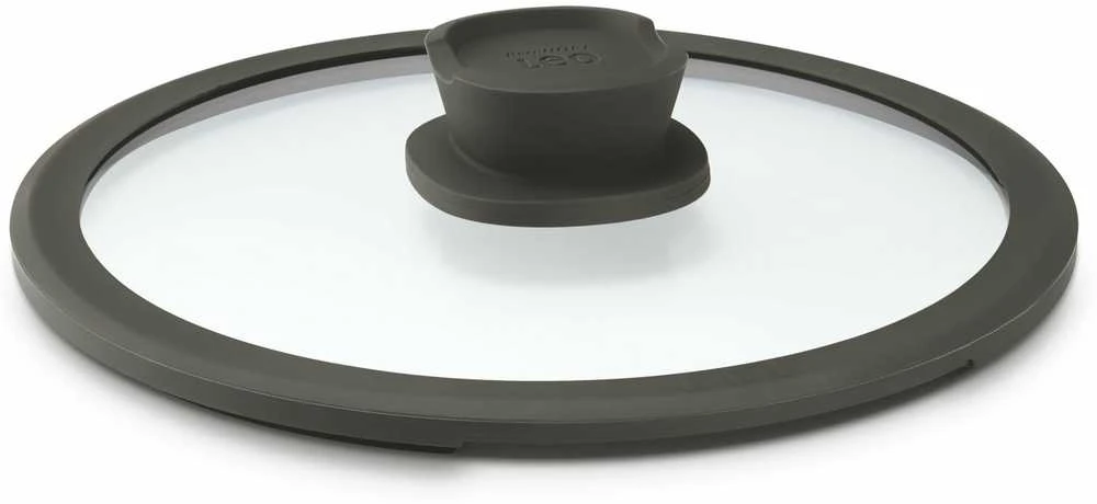 BergHOFF Stone+ 24 cm stiklinis dangtis - integruota garų anga ir nupylimo skylutė, silikoninis kraštas ir vėsi rankena