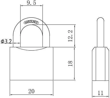 Okko Dymo PADLOCK 20MM HG320 (12/240) Pilkas