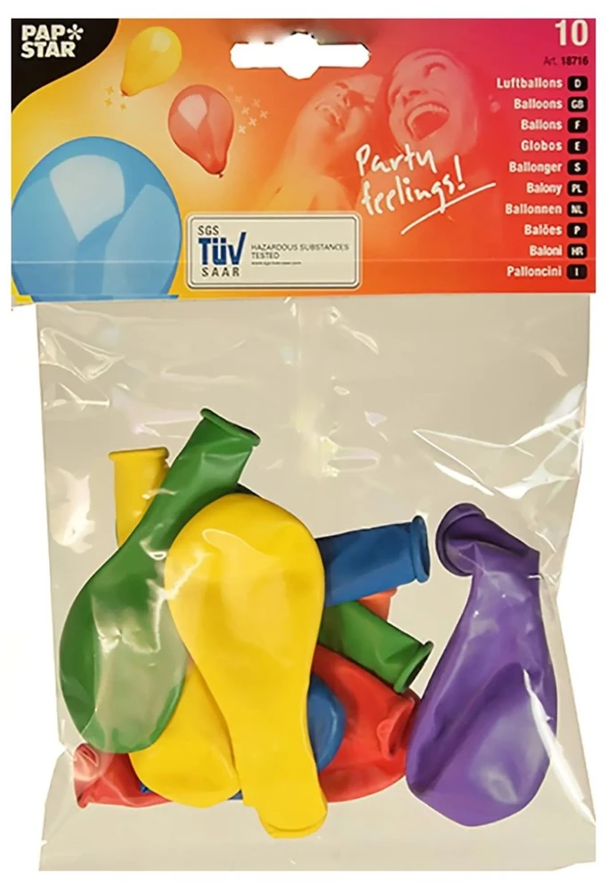 Papstar Balionai Rainbow 10 vnt.