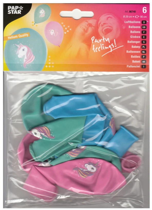 Papstar Balionai Vienaragis 29cm 6vnt