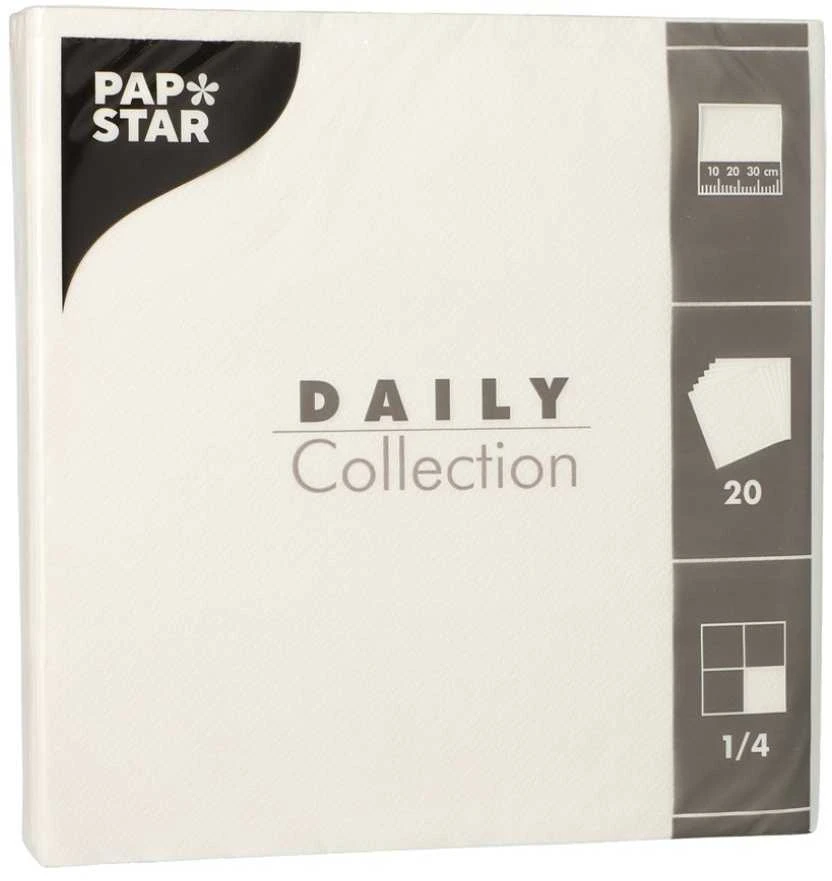 Papstar Servetėlės 3 sl. 20 vnt. baltos