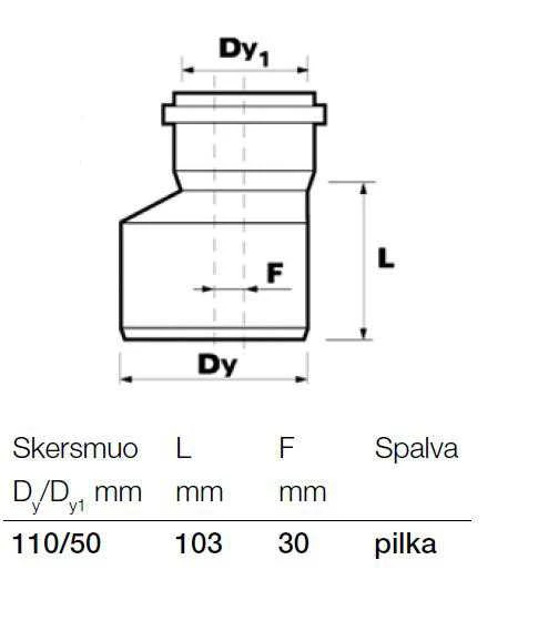 Pereiga vidaus kanalizacijai Wavin Optima, 50 mm x 110 mm
